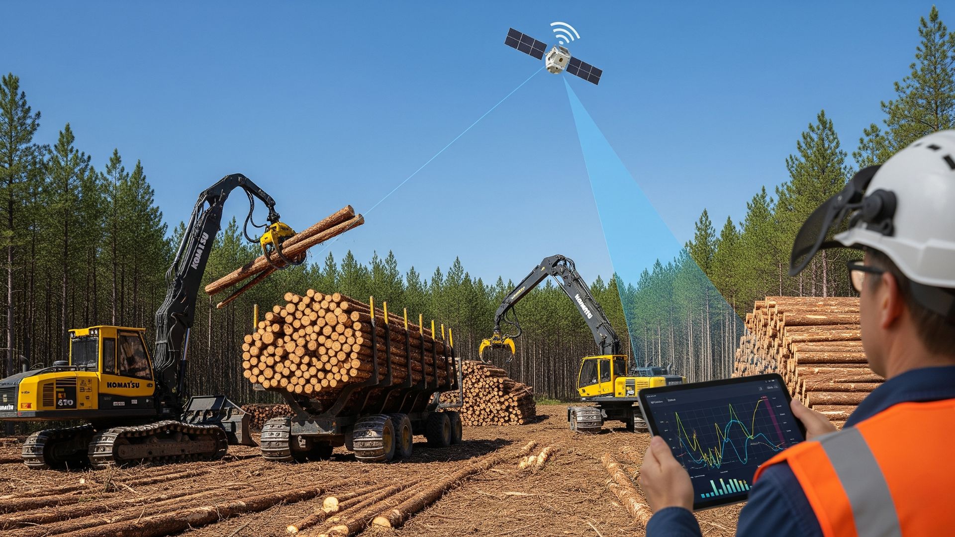 Case Komatsu IoT Satelital